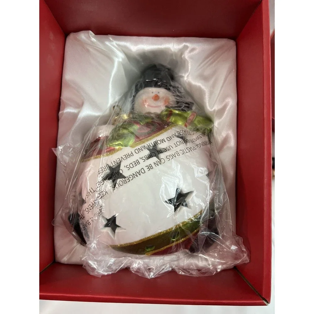 VTG. 2 Way Lightup Snowman Figurine with Flameless Candle (Take 2 AA‎ Batteries)